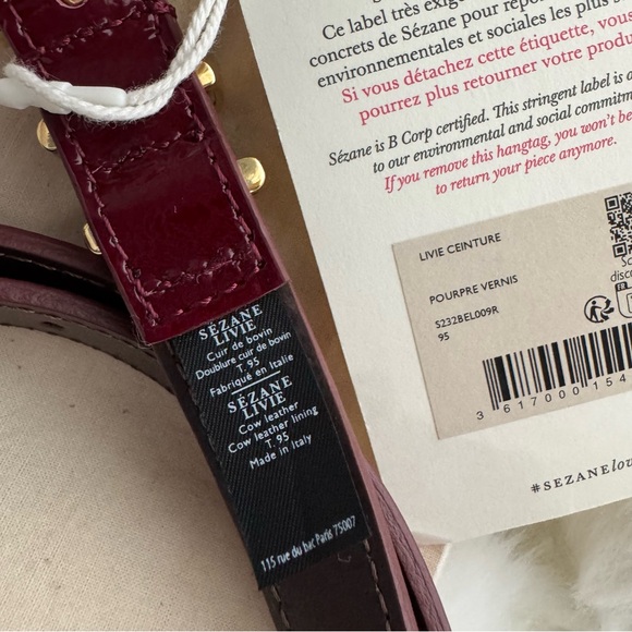 Sezane Livie Belt in Patent Purple - Picture 3 of 4